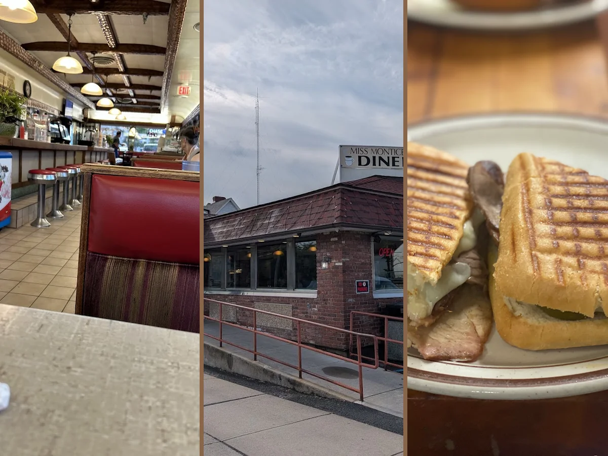 Classic diner interior with counter seating.