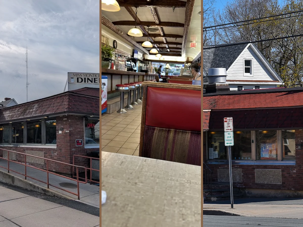 Cozy diner booths and tables near Broadway.