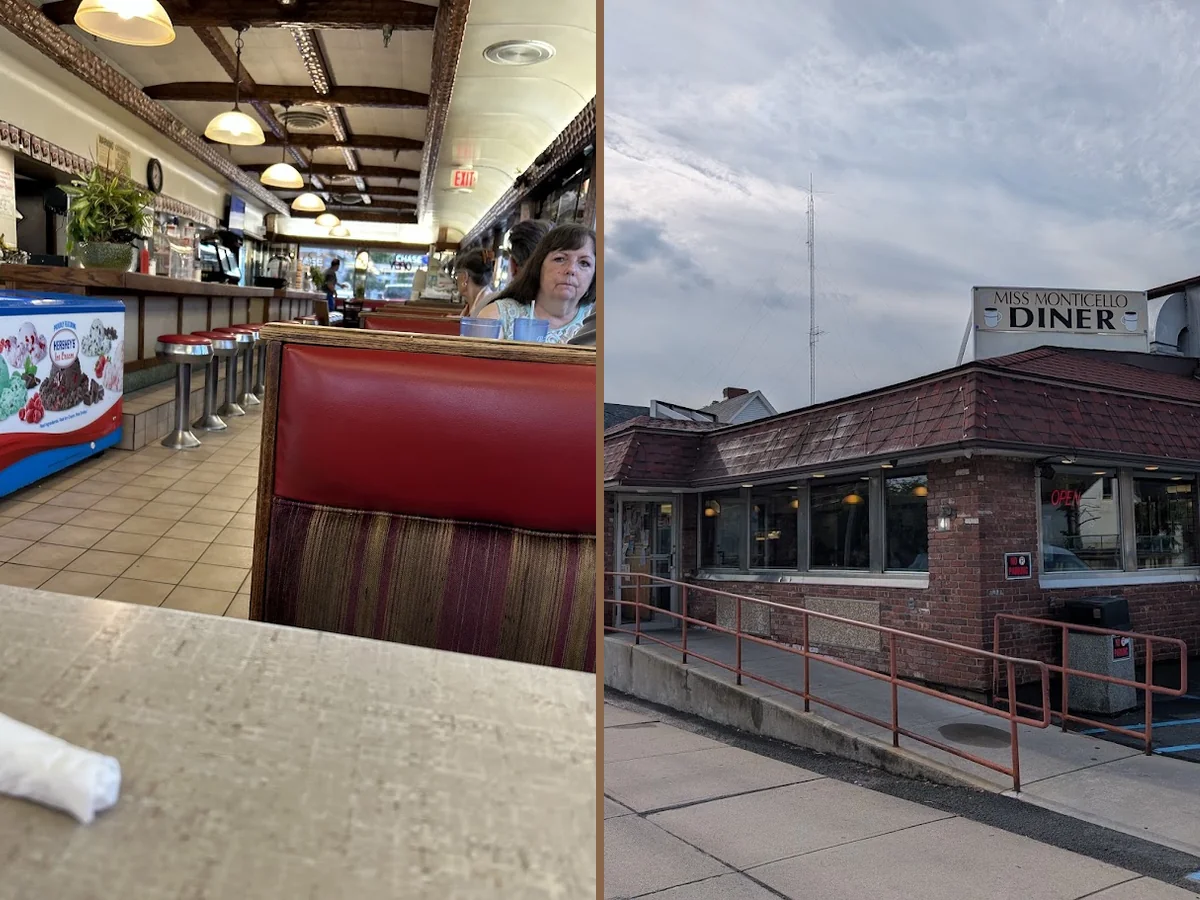Classic diner interior with counter seating.